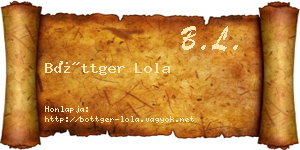Böttger Lola névjegykártya